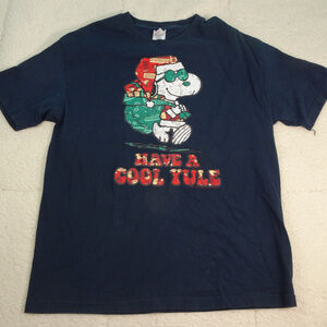 Peanuts Snoopy Black "Have A Cool Yule" T-Shirt XL